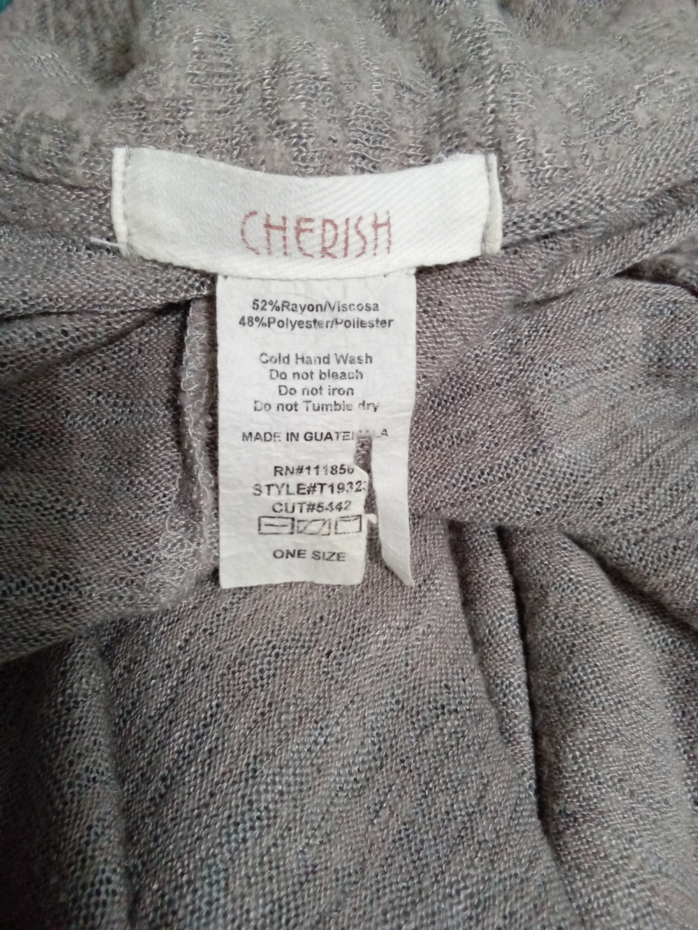 Cherish Heather Mauve Open Front Oversized Cardigan - One Size - Picture 4 of 4